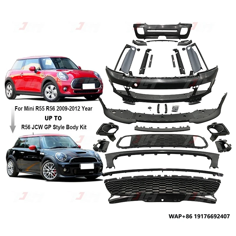 

Front Bumper Rear Bumper Full Set Body Kits forBMW Mini R55 R56 Cooper Upgrade to JCW Style GP Body Kit 2009-2012