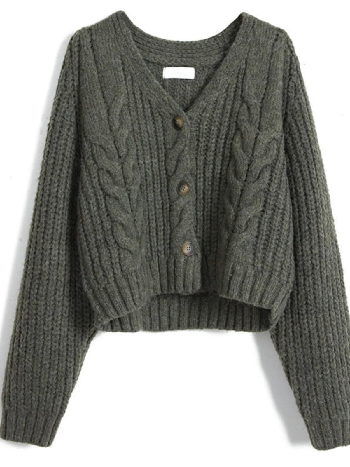 ربيع الخريف المرأة محبوك سترة Thiened الدافئة V-ne طويلة Sve ort معطف العلامة التجارية إزالة الأزهار تويست تصميم Comm... #4