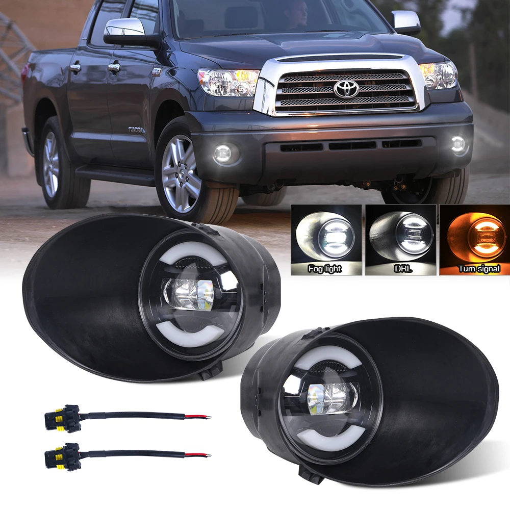 

Противотуманные фары с дневными ходовыми огнями для Toyota Tundra 2007 2008 2009 2010 2011 2012 2013, оригинальный бампер, противотуманная фара