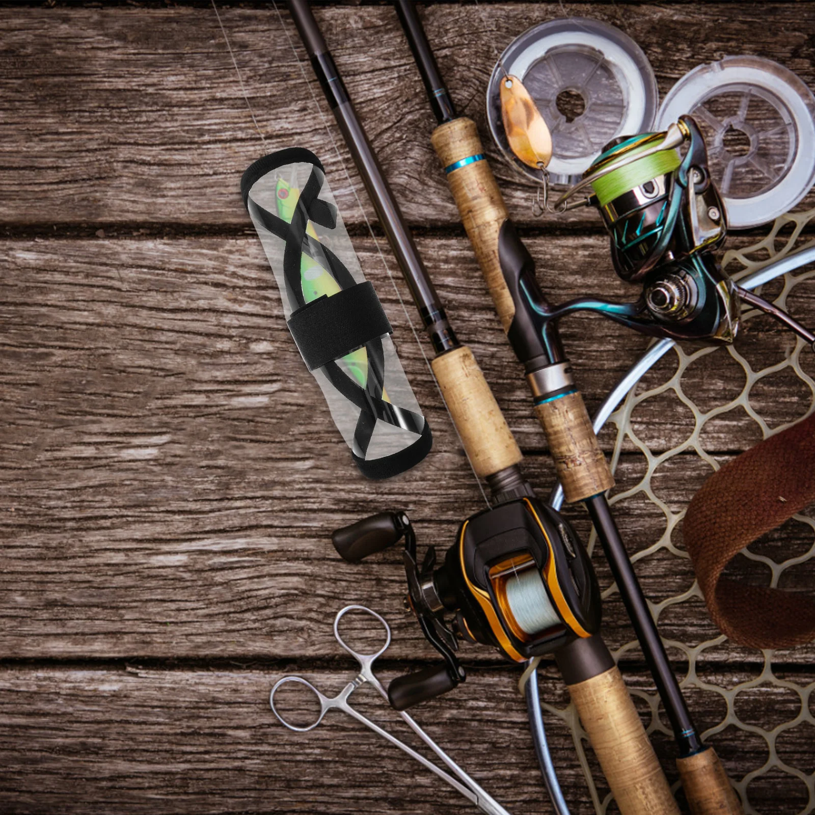 

4Pcs Fishing Lure Hook Covers Transparent Round Bait Protectors Freshwater Saltwater Fishing Bait Storage Pouch Hook Shield