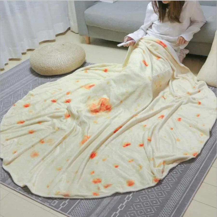 New Soft warm flannel corn tortilla pizza blanket 200Gsm pita lavash fleece sofa plaid plush bedspreads winter throw blanket