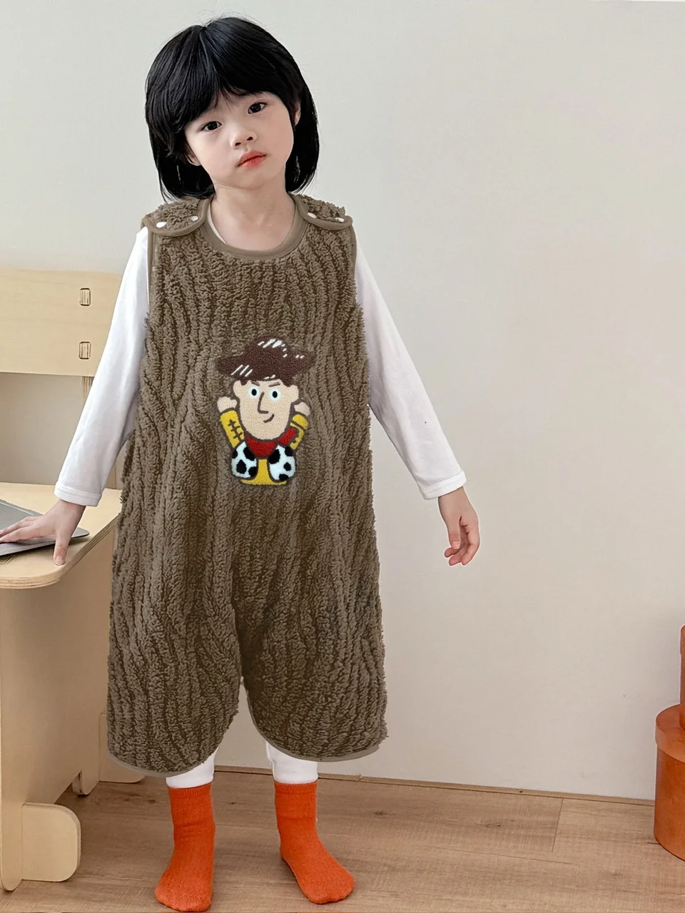 トイストーリー-hooey-子供用フランネルスリープバッグベビー秋冬肥厚ノースリーブオーバーオールナイトガウン暖かいホーム服