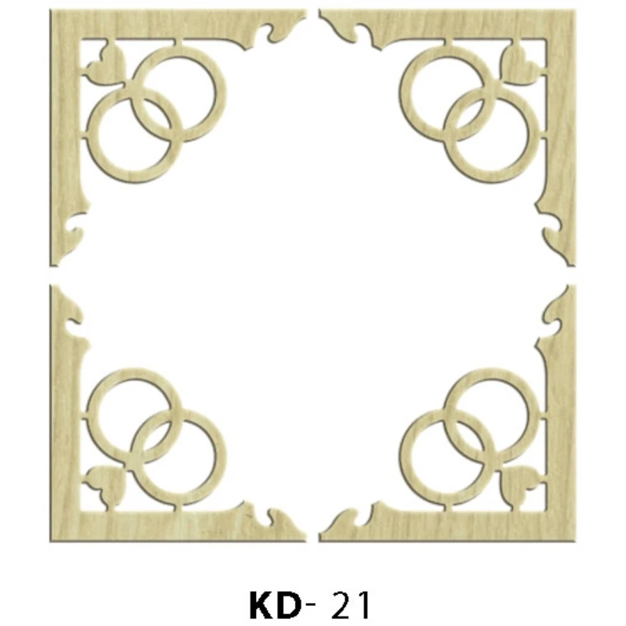 KD21 Corner Motif 4lü Set Wooden Package Ornament, Hobby Wood Ornament