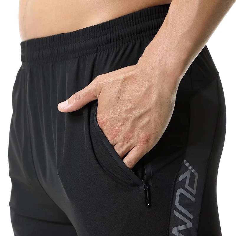 Men Running Pants zipper Reflective Football Soccer Sporting pant Training sport Pants Legging jogging Gym Trousers