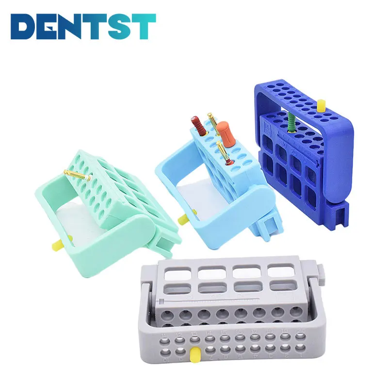 16Holes Dental Endo Dispenser Endodontic File Drill Stand Holder Autoclavable Dentistry Lab Instrument Block Holders 10Pcs