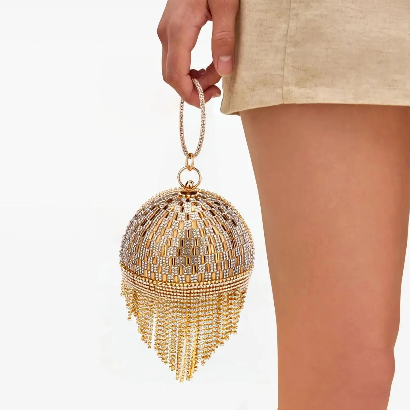 

Женские вечерние сумки с кисточками и стразами, круглый дизайн, клатч с акриловой ручкой и цепочкой, сумки на плечо