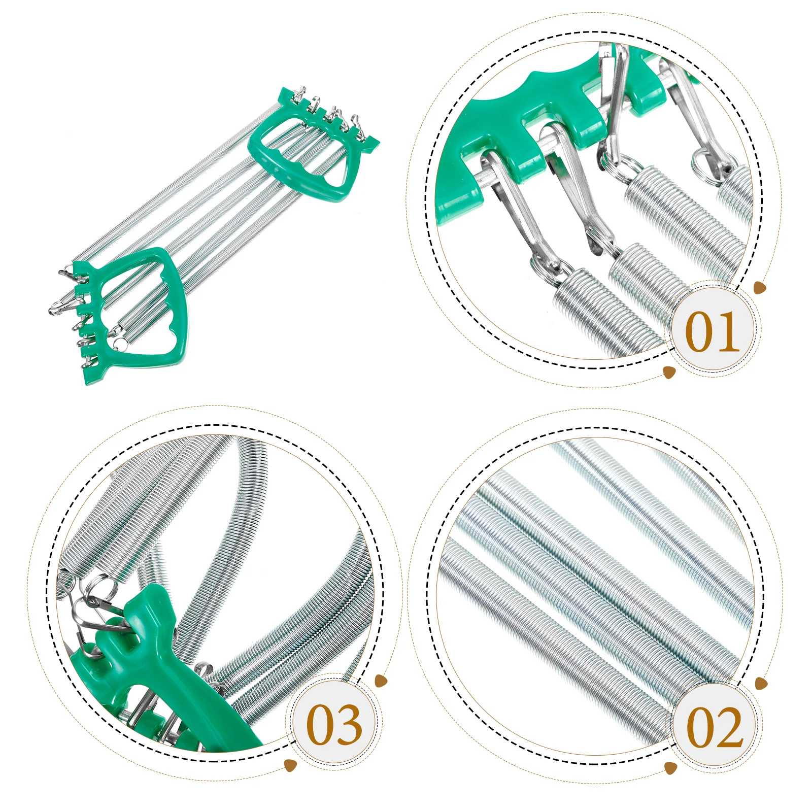 Tenditore a molla Corda fitness per bambini Verde Leggero portatile Sicuro Molla in acciaio Espansore toracico Tirando