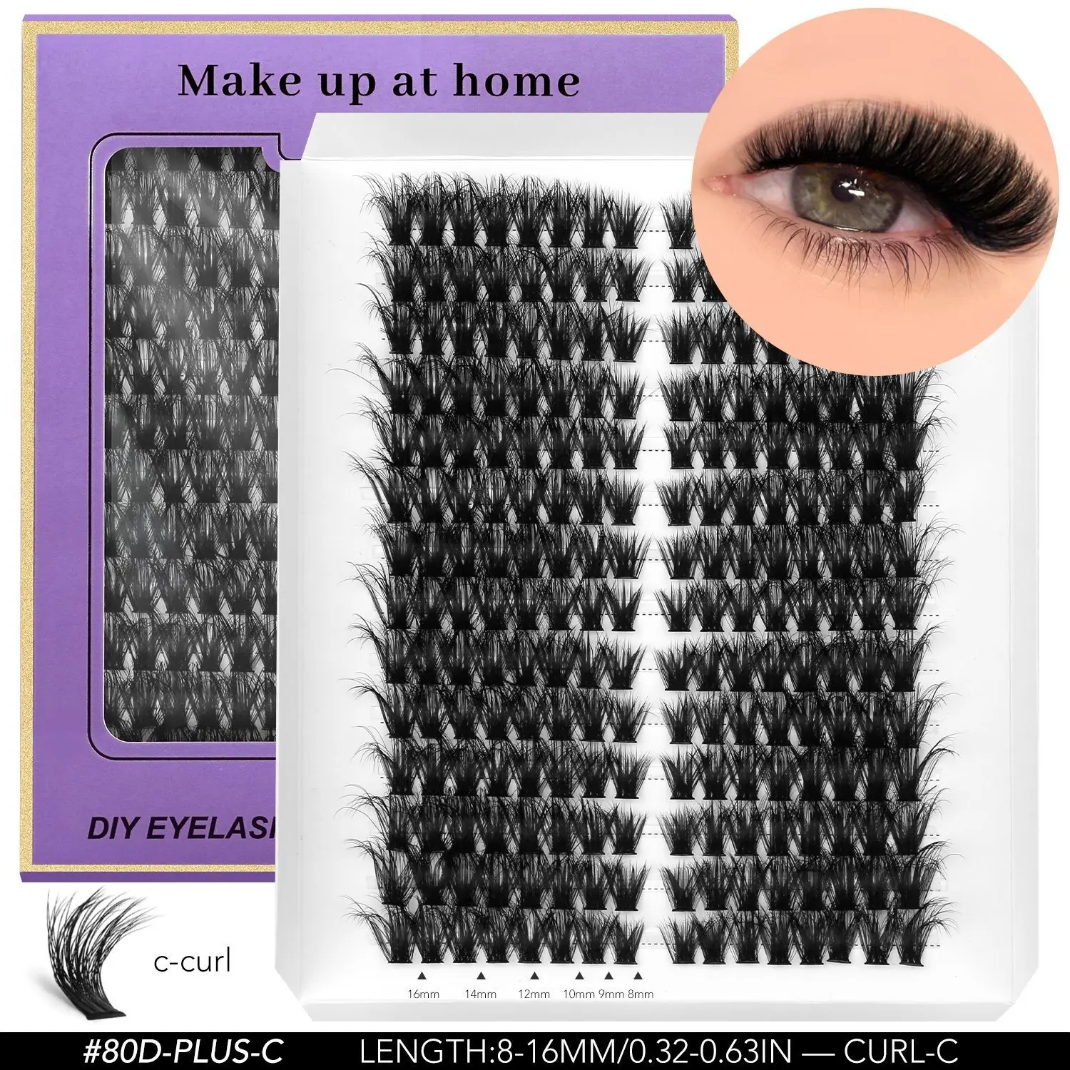 DIY Individual Cluster Grafting Cat Eye Cluster Lashes  Upper And Lower Mixed Mink Fur Soft Uniformly Blossoming Eyelashes