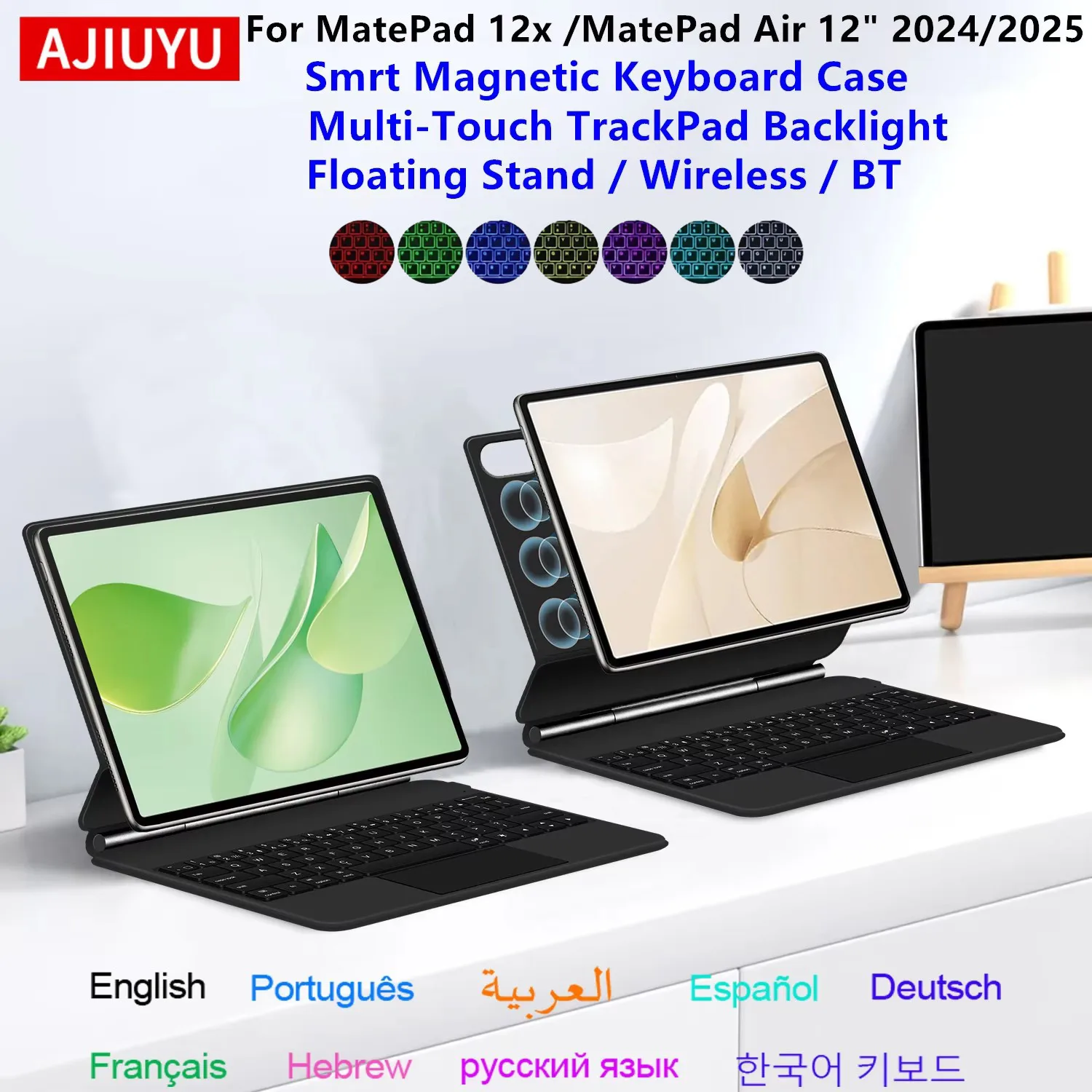 Magic Keyboard Folio for Huawei MatePad 12x 12 X Air 12 inch 2024 2025 Tablet Smart Case Floating Stand Trackpad Keyboard Cover