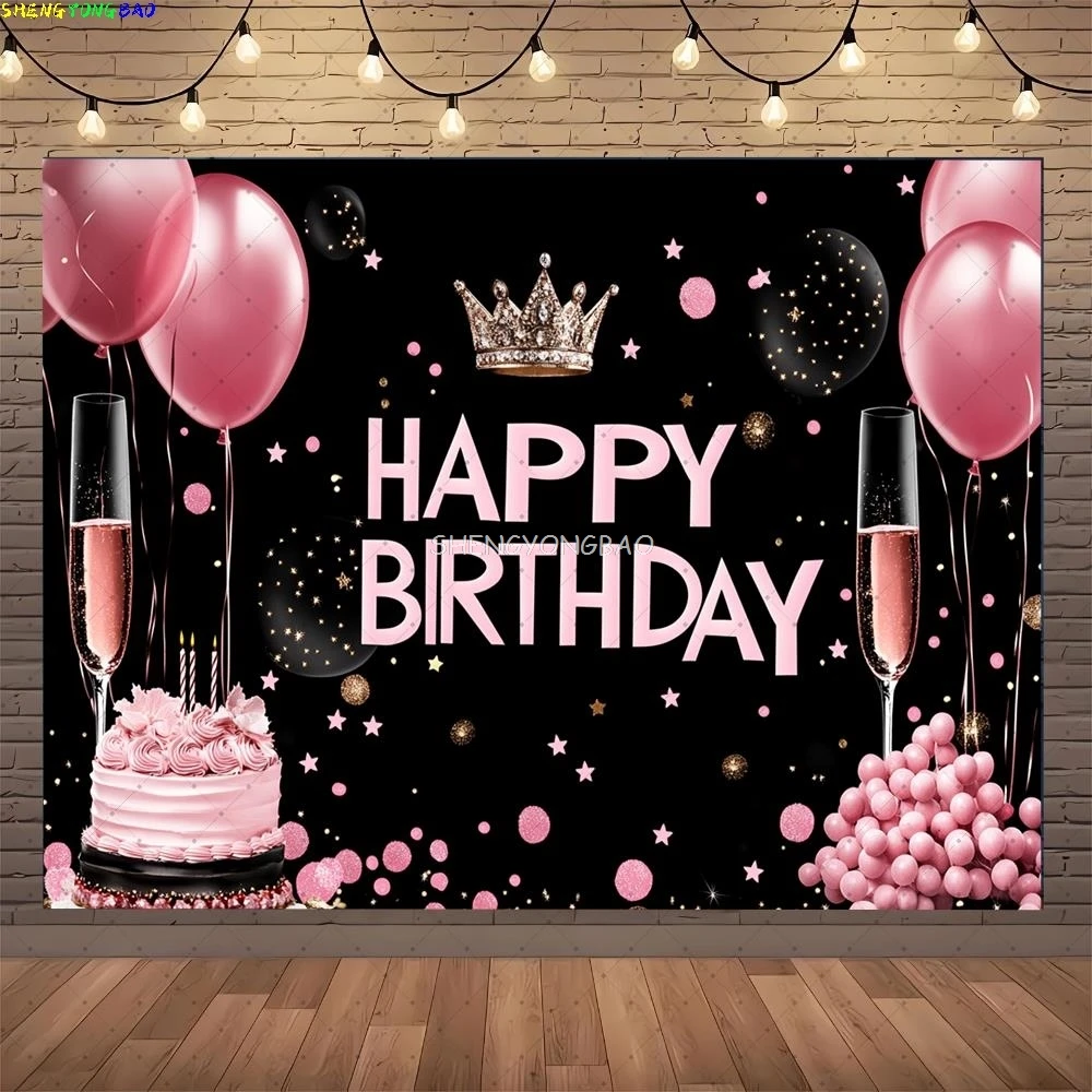 

Baby Shower Happy Birthday Party Photography Backdrops Newborn Kids Air Balloon Princess Tropical Jungle Photo Background BB-38