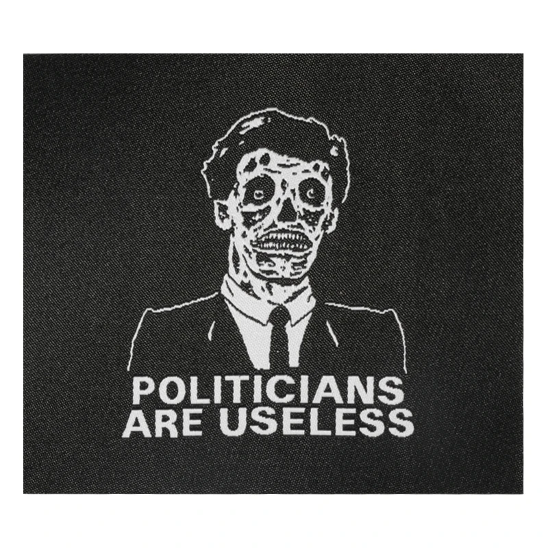 Patch brodé « LES POLITICIENS SONT INUTILES », thermocollant/à coudre, polyvalent pour les réparations, la décoration, la création DIY, parfait pour les vêtements, Jack