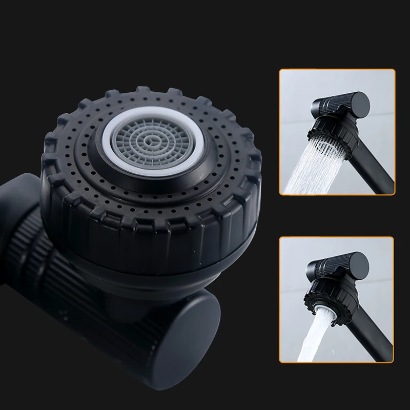 304 Stainless Steel Foldable Basin Tap Mixer Bathroom Faucets Kitchen Sink Washbasins Black Cold Hot Water 360 Degree Swivel