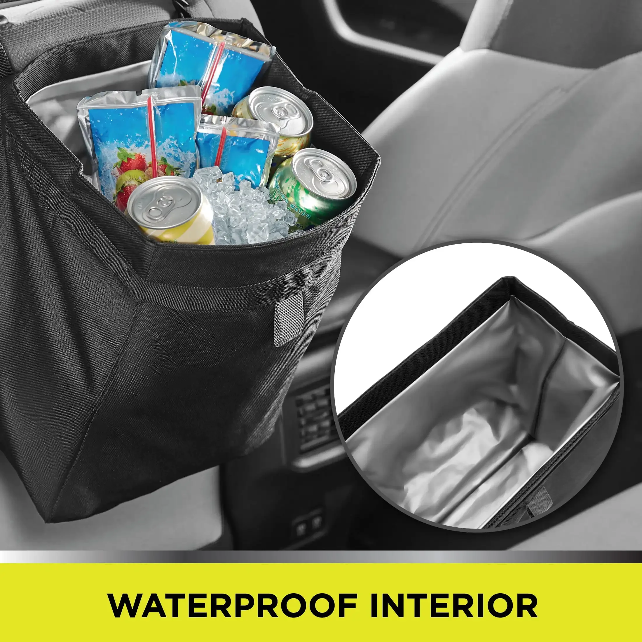 حقيبة تخزين سوداء فاخرة تناسب الجميع على ظهر مقعد السيارة والمركبة، عبوة واحدة