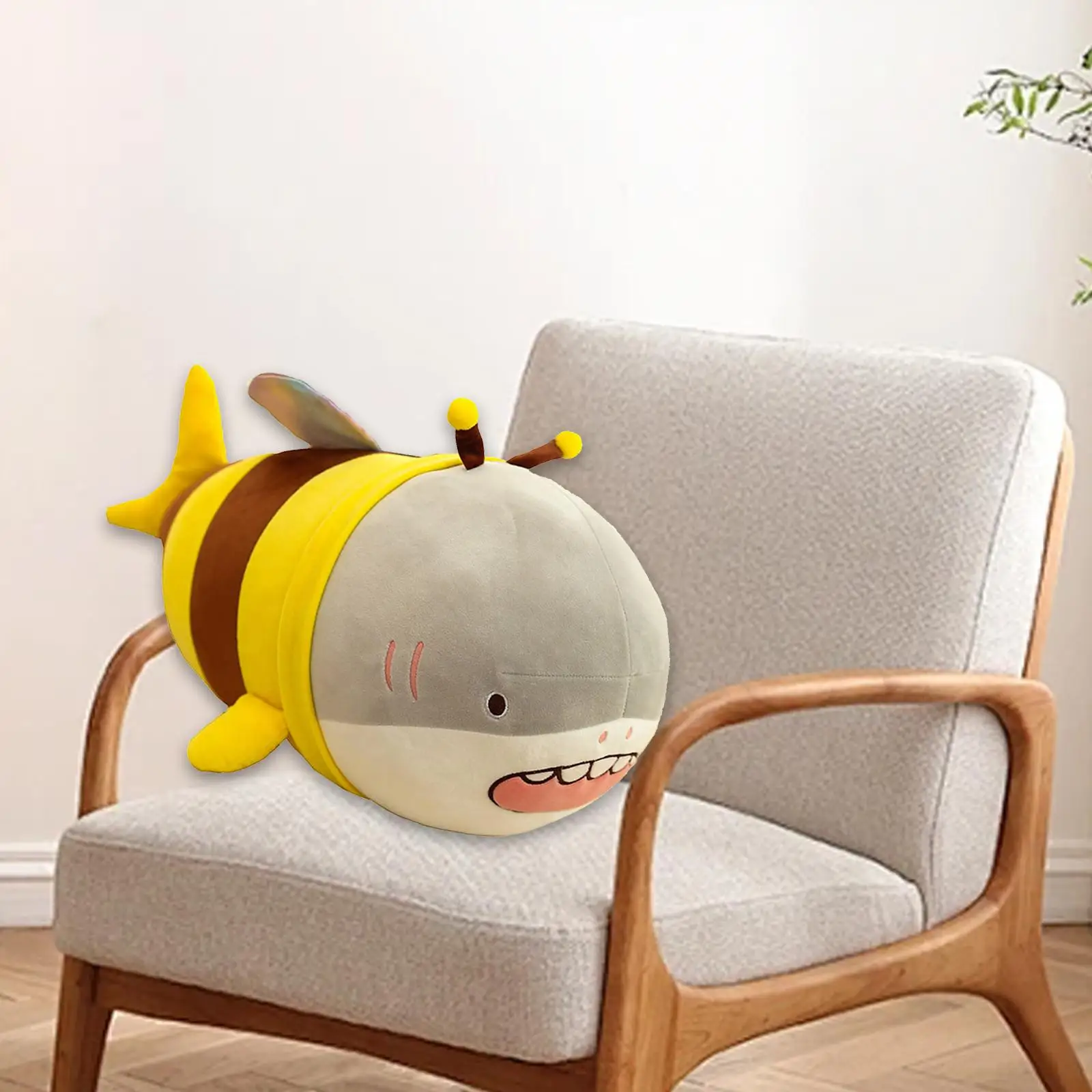 

Shark Bee Plush Toy Home Decor Cartoon 14.96inch for Boys Girls Children