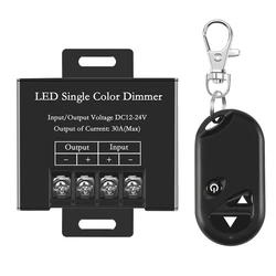 30A Single Channel Led Dimmer Controller With 3 Key Wireless Rf Remote Control For Single Color 5050 3528 Led Striplight