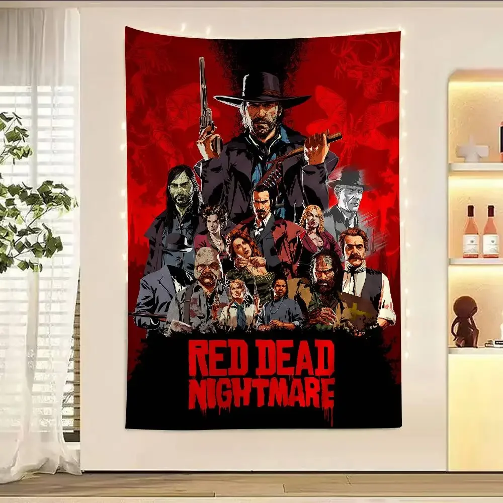 لعبة R-Red Dead Redemption 2 RDR2 معلقة البوهيمي نسيج البوهيمي مفروشات الحائط ماندالا Kawaii غرفة ديكور