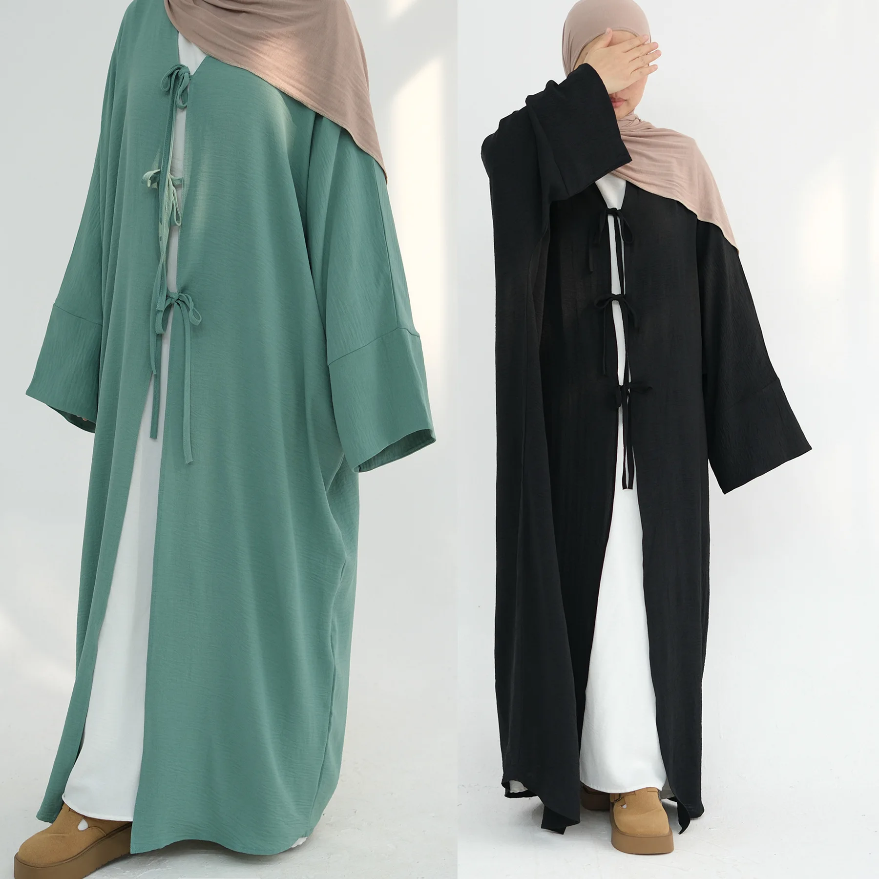 

Femme Musulmane Eid Djellaba Jalabiya Kimono Open Abayas for Women Muslim Dress Kebaya Islam Clothing Dubai Abaya Turkey Kaftan