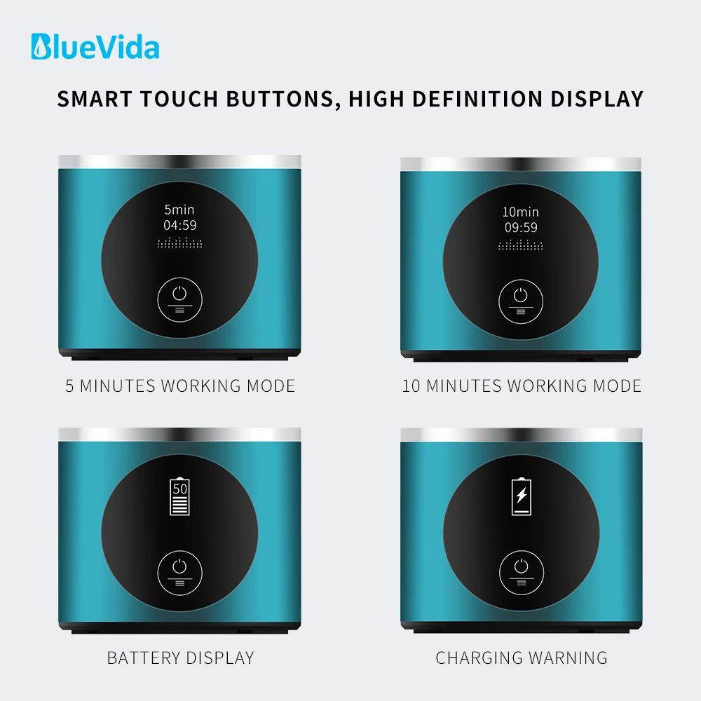 BlueVida-8th Geração Nano Hidrogênio Gerador De Água Garrafa, DuPont SPE PEM Hidrogenador De Água com H2 Inalador-Touch Botão, Novo