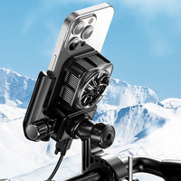 Bike Phone Mount with Cooling Fan Anti-Shake Bicycle Mobile Phone Support Adjustable Motorcycle Phone Holder Cycling Accessories
