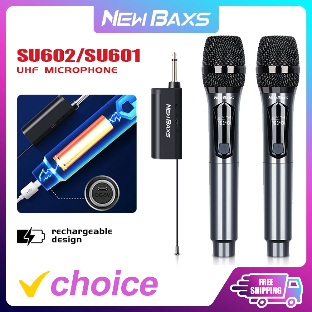 Wireless Microphone 2 Channels UHF Professional Handheld Mic Micphone For Party Karaoke Professional Church Show Meeting