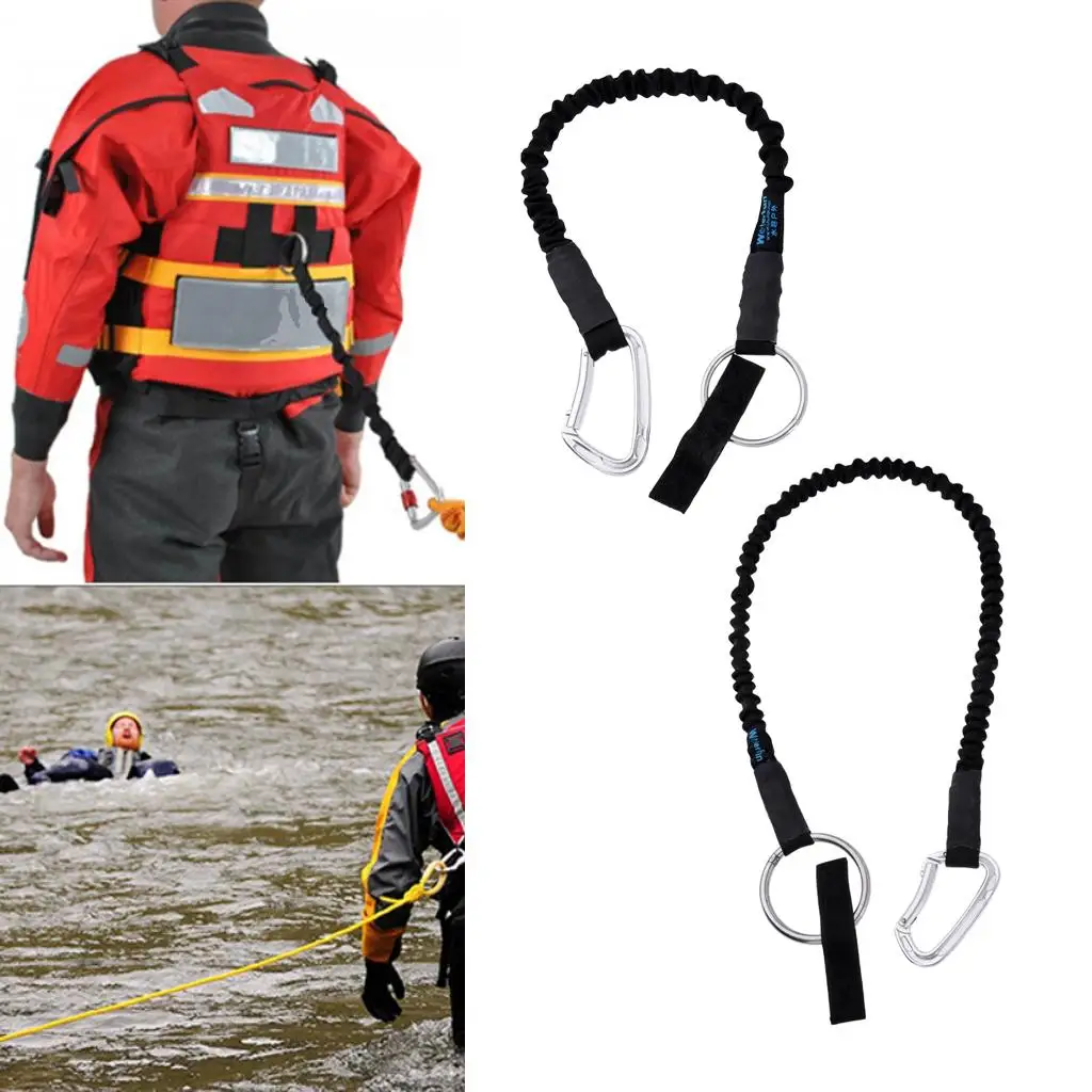 

Emergency Shock Absorbing Lanyard with O-ring and Snap Hooks Webbing Rescue Rope Cord Professional Fall Protection for Roofing