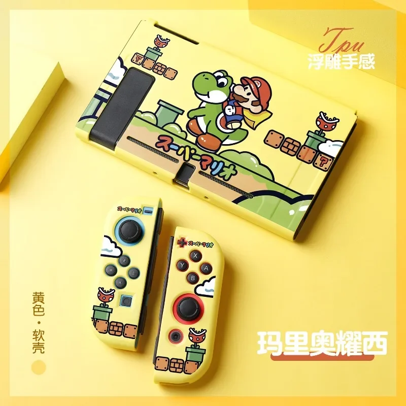 Super Mario Shockproof Switch Case for Nintendo Switch Ns Oled Lite Cartoon Silicone Cartoon Soft Cover Game Console Accessories