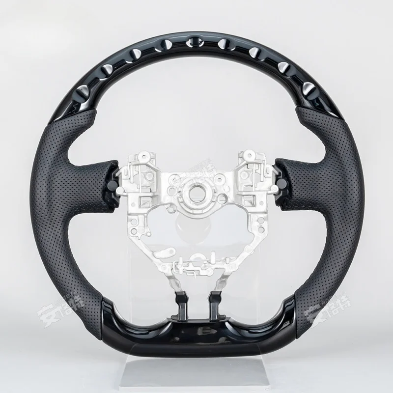 For Toyota 86 (2012-2015) Matte Black Spray-Painted & Perforated Leather Steering Wheel (Sports Car Modified Part)