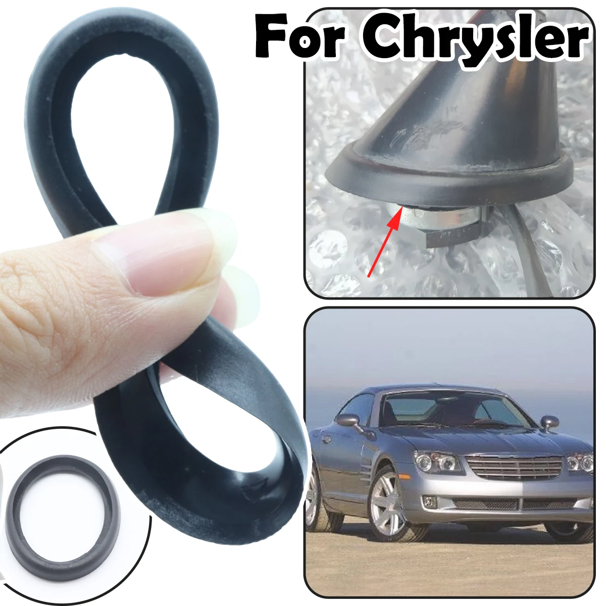

Car Roof Mast Whip Aerial Antenna Base Gasket For Chrysler SRT-6 Roadster 2003-2008 Crossfire 2003-2008 Rubber Seal Pad Sealing