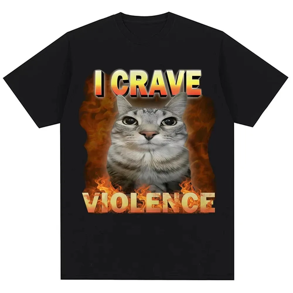 Fuuny Kittler Urkomische Katzen-Meme-Druck T-Shirts für Frauen Niedliche Modische Harajuku Kawaii T-Shirts Damen Y2K Kleidung Streetwear – Detail 7