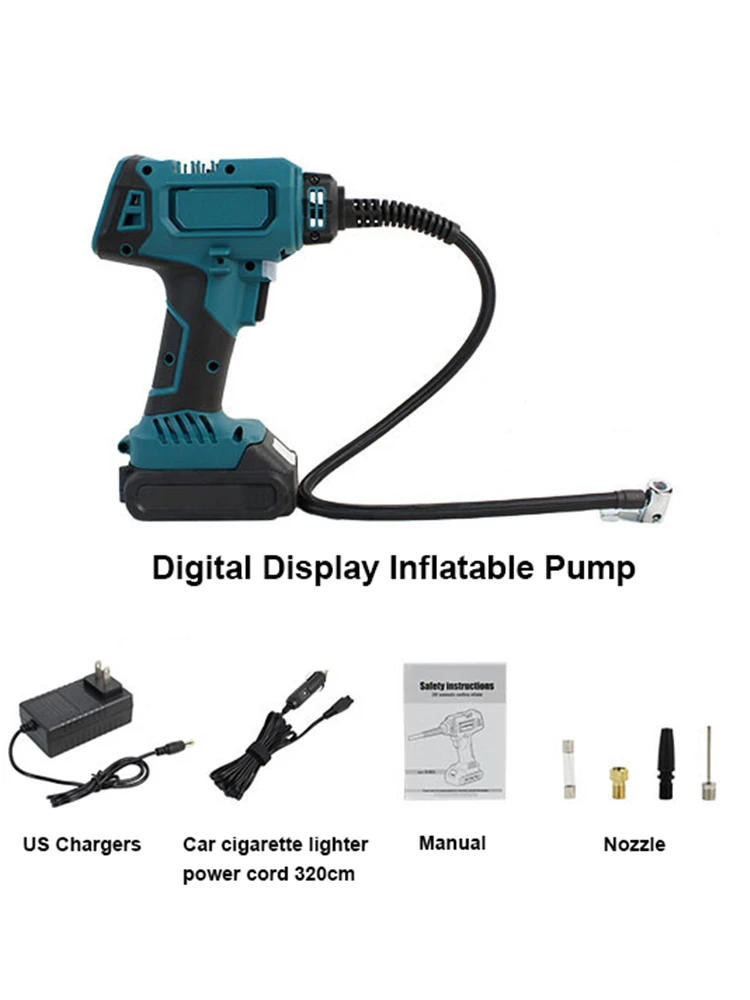 Cordless Inflatable Pump With Digital Display Portable Car Electric Air Pump For Makita 18V Battery Pneumatic Tool No battery