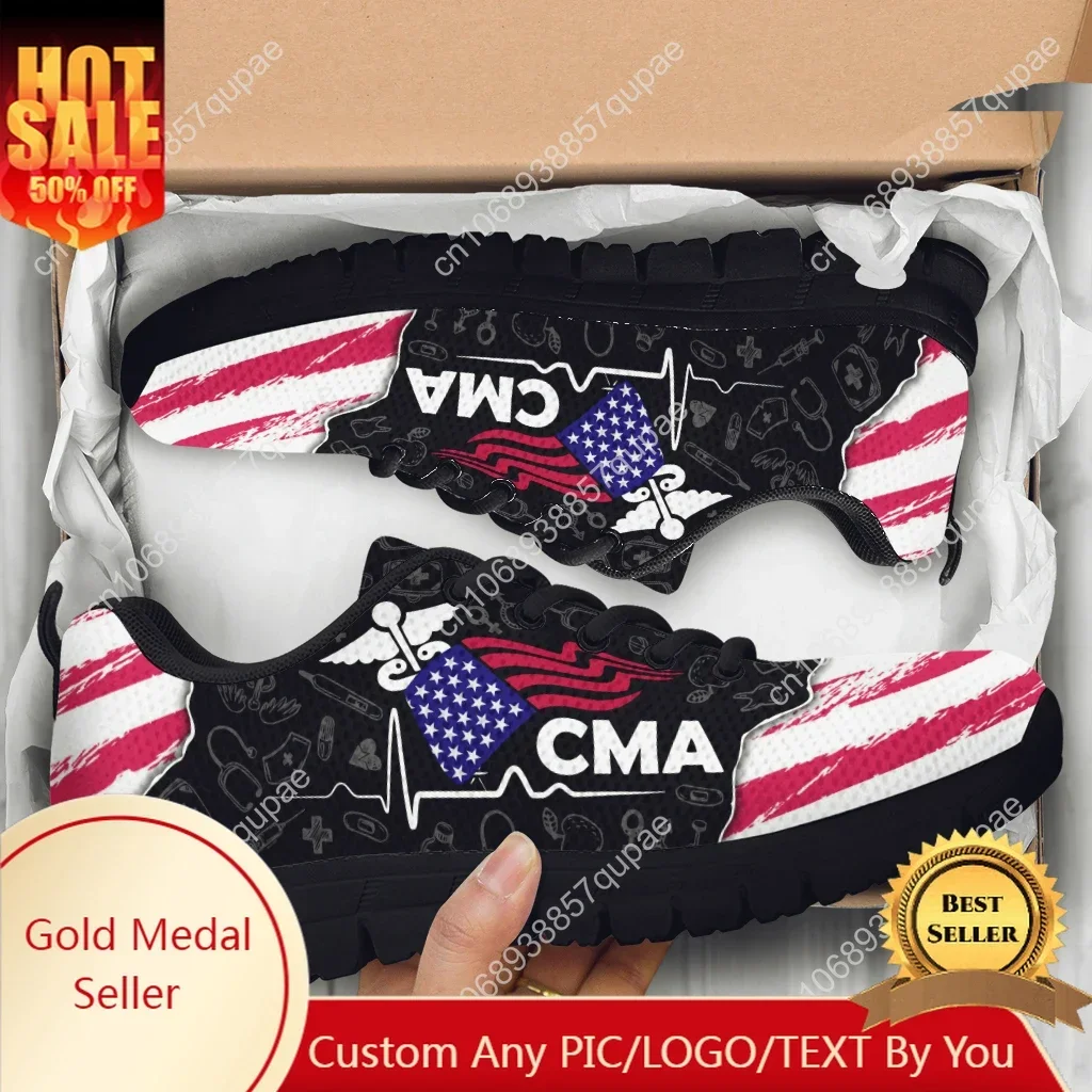 

Fashion Nurse Print Trendy Pink Sports Shoes Mens Womens Teenager Breathable Sneakers Casual Custom High Quality Couple Shoe