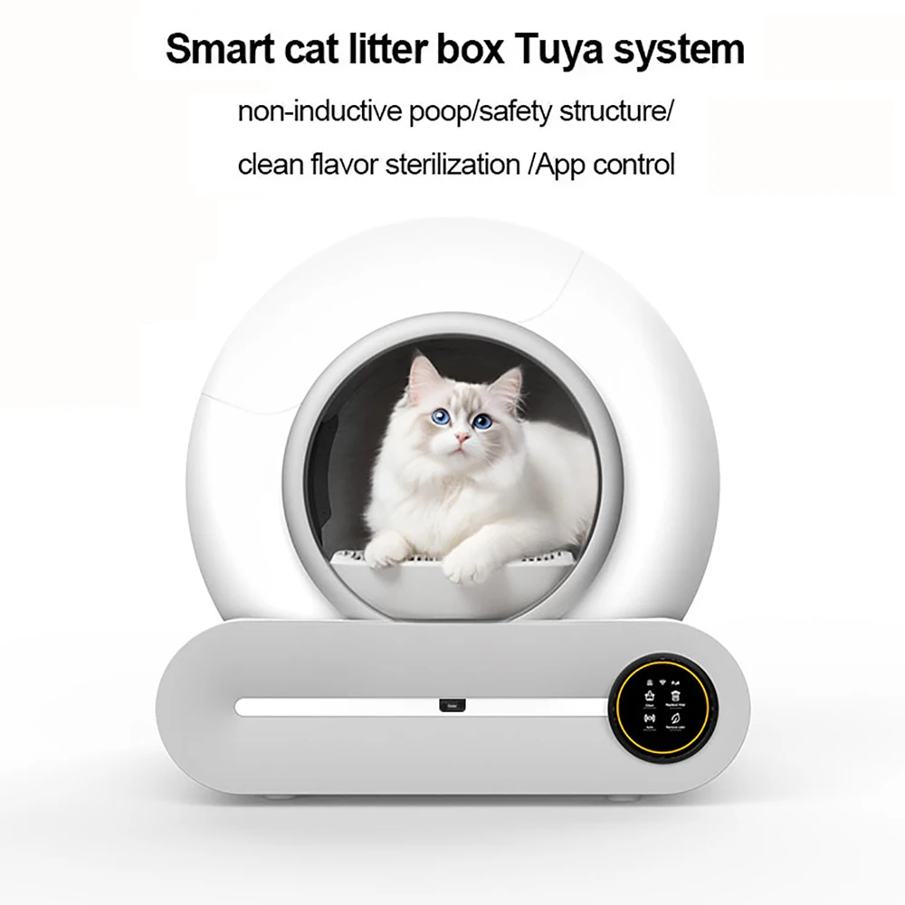 Slimme kattenbak volautomatisch 65L grote capaciteit kattenbak semi-gesloten reinigende APP afstandsbediening slimme kattentoilet