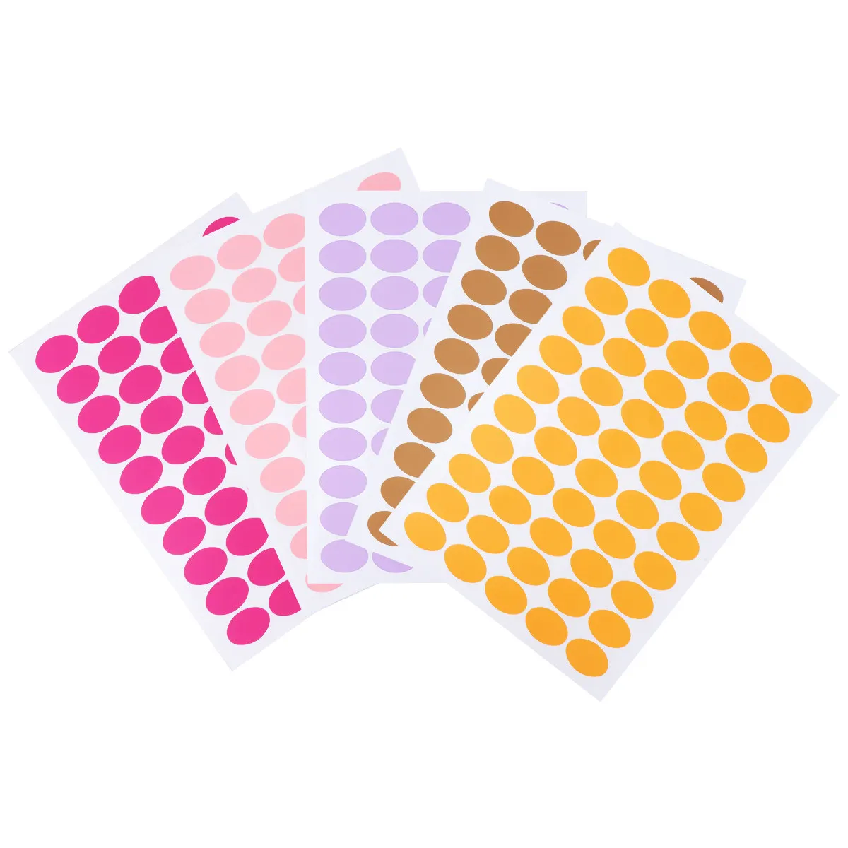 

Colorful Round Dot Label Sticker Paper 10 Sheets Orange Purple Pink Rose-Red Brown Adhesive Gift Tags for Gift Wrap Scrapbook