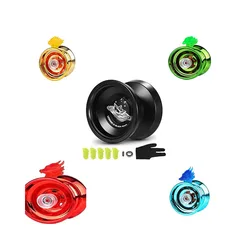 4 Colors Kids Magic Yoyo Responsive High-Speed Aluminum Alloy Yo-Yo Lathe with Spinning String for Boys Girls Children