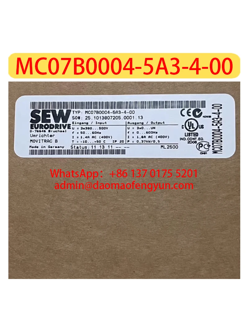 

MC07B0004-5A3-4-00 Brand New Inverter 0.37KW MC07B0004 5A3 4 00，Fast shipping