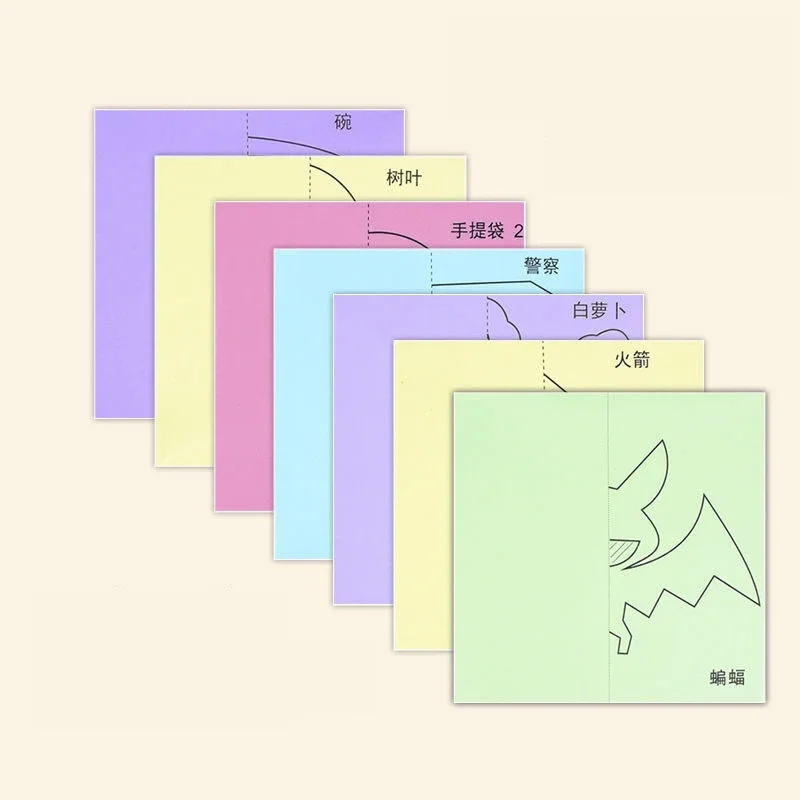 96 قطعة من الرسوم المتحركة للأطفال DIY قطع الورق الملون ألعاب قابلة للطي للأطفال حرفية يدوية على شكل حيوانات ورقية تعلم ألعاب تعليمية #6