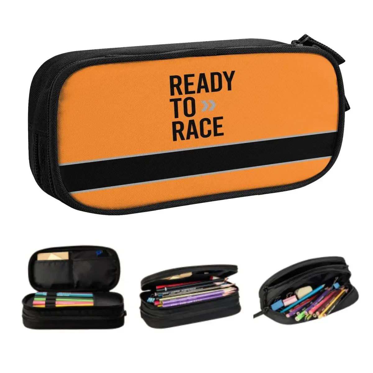 Ready To Race Pencil Cases Girls Boys Big Capacity Enduro Cross Motocross Bitumen Bike Life Pencil Bag Pouch Students Stationery