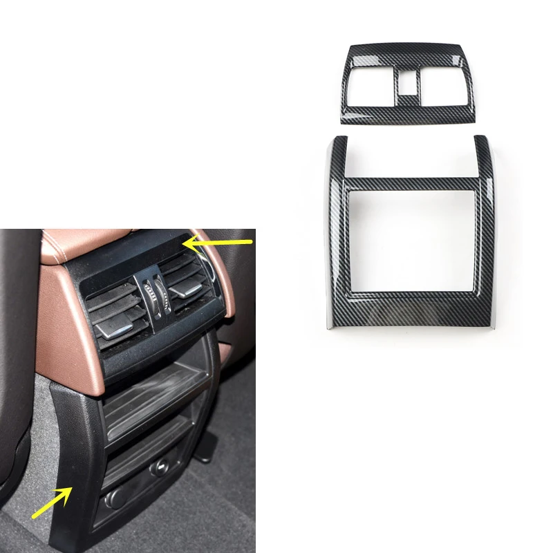 For BMW X5 F15 2014-2018 Right Hand Drive Plastic Carbon Fiber Style Decorative Accessory Car Interior Gear Door Trims Stickers image 3