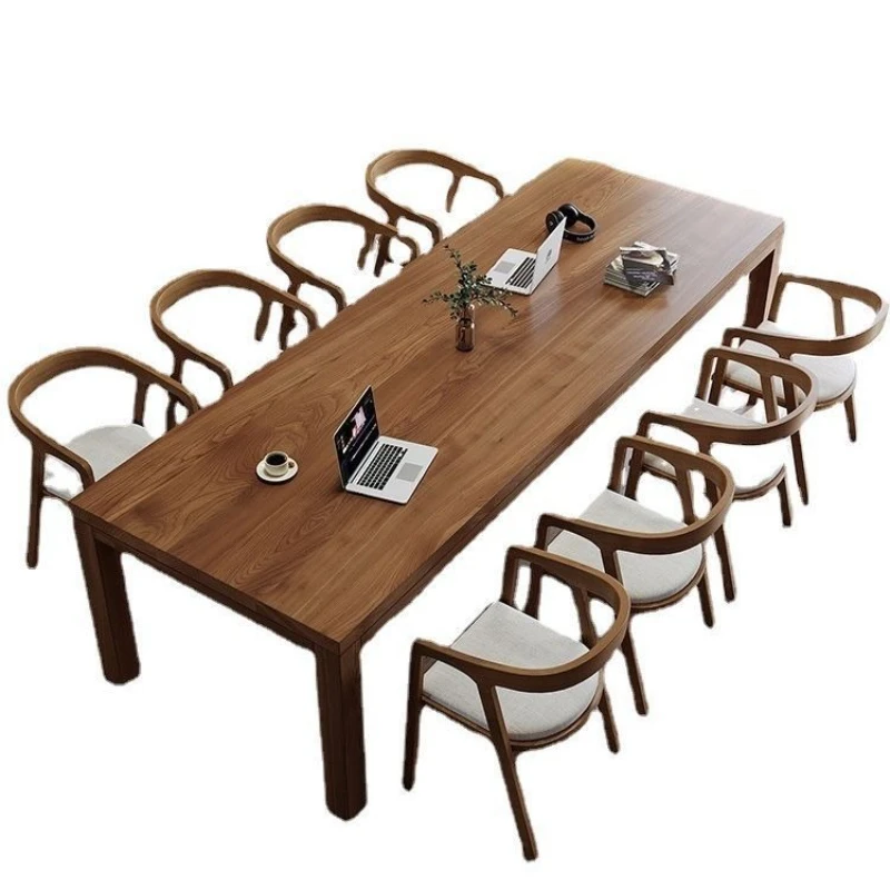 

Modern living room large desk work home solid wood leisure area reading study office long table
