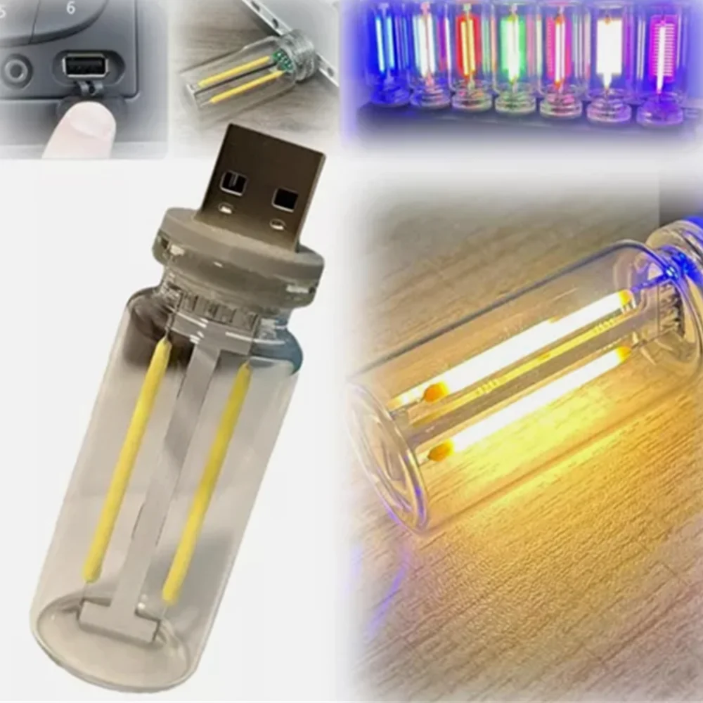 Mini USB LED Car Interior Touch Control Light Indoor LED Atmosphere Lamp LED Filament Light Bulb Car Bedroom Home Decoration