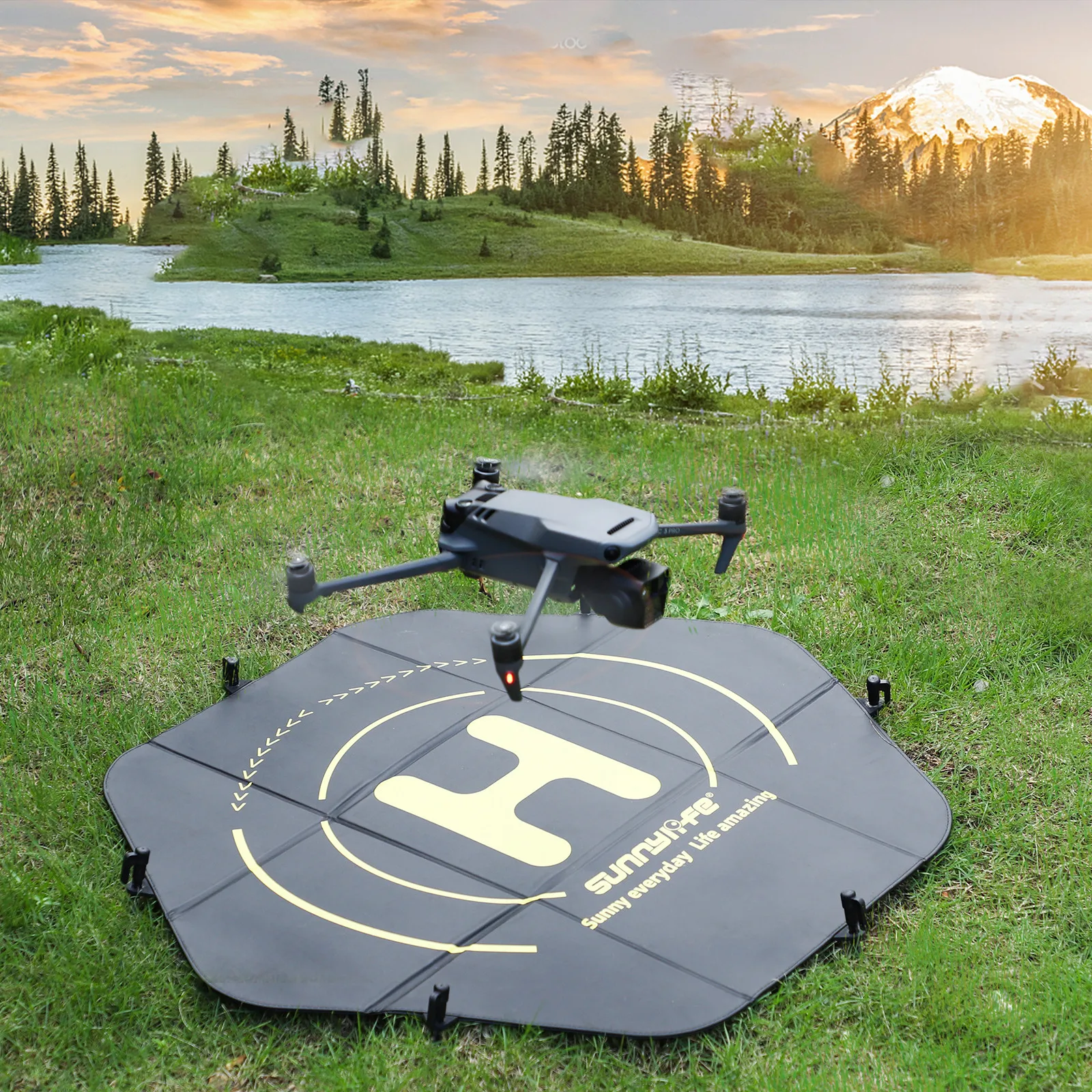 Sunnylife for DJI Mavic3 Pro mini2 air2s  Apron Takeoff and Landing Area Waterproof Pad with 80cm including ground studs-G