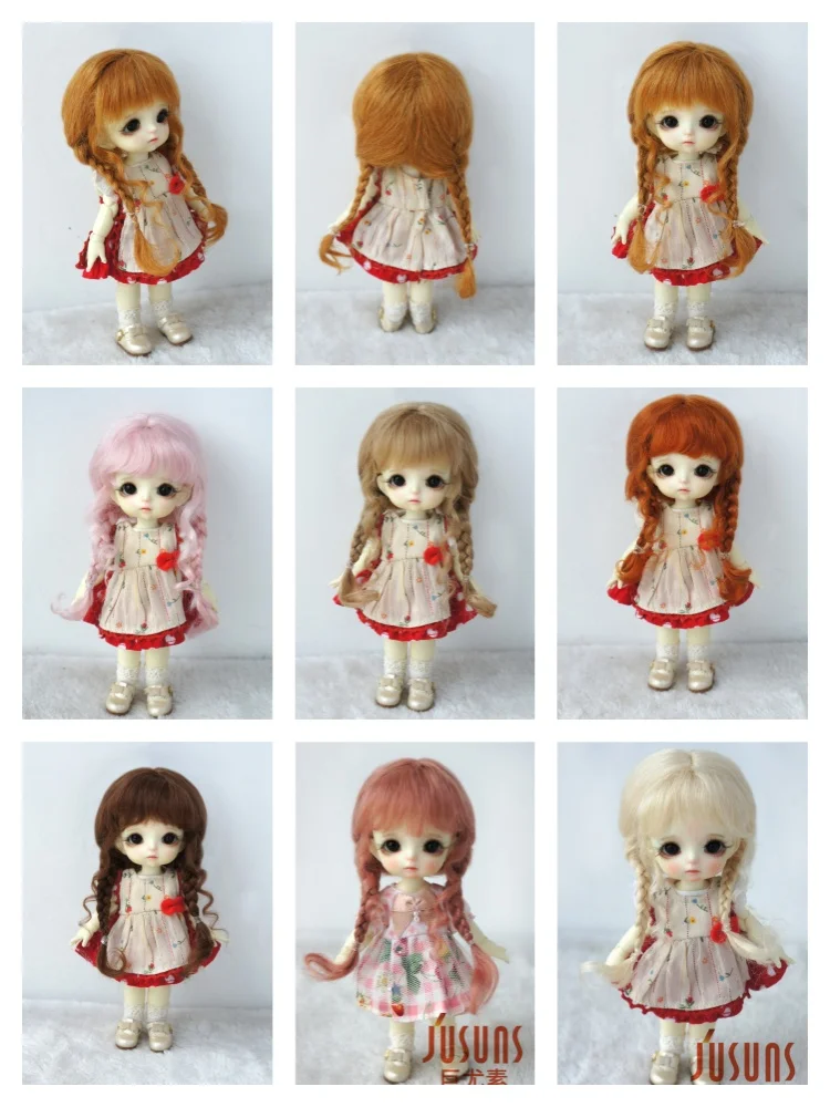D2033B All Sizes Fashion Briads BJD Mohair Wig Two Styles For Tiny Lati OB11 YOSD MSD SD Hair Wholesale Doll Accessories