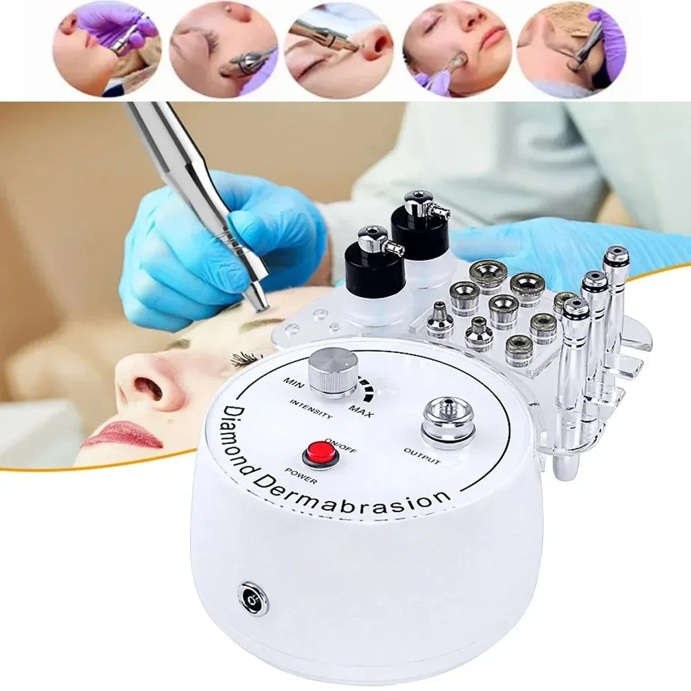 Nouveau 3 en 1 diamant Microdermabrasion Machine de beauté outil d'aspiration sous vide pulvérisation d'eau humide du visage exfolier le visage Peeling de la peau