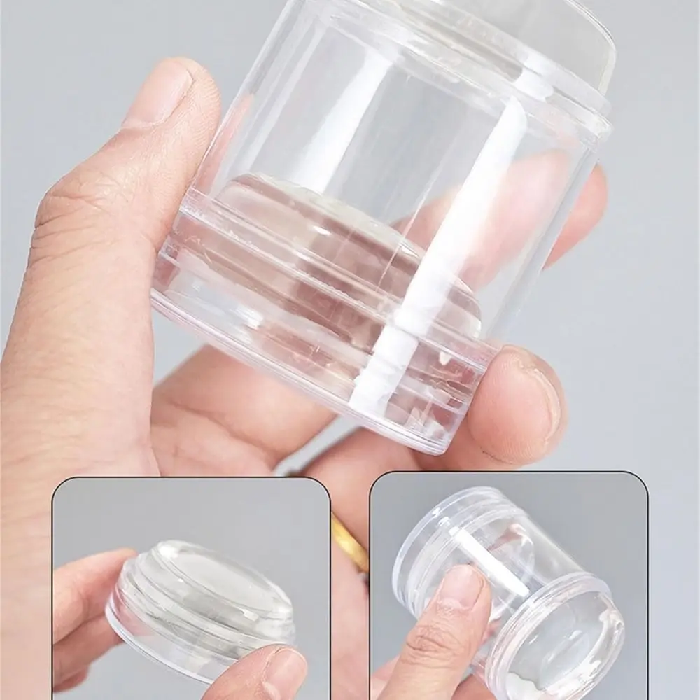 클리어 네일 아트 스탬퍼 키트 실리콘 더블 헤드 네일 스탬핑 키트 쉽게 전사되는 젤리 스탬퍼와 스크레이퍼 포함