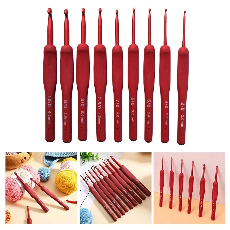 Perfect for Arthritis 1pc Ergonomic Handle Crochet Hook Stainless Steel Knitting Tool Set Lightweight and Durable