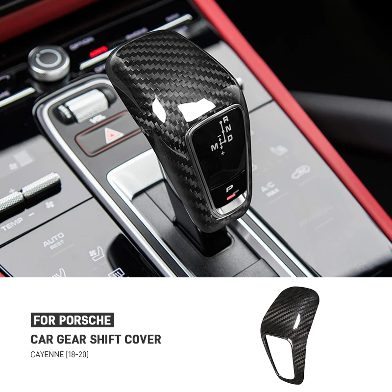 

Real Carbon Fiber Car Gear Shift Head Knob Cover Trim For Porsche Cayenne 2018–2023 Gear Lever Protector Shell Auto Accessories