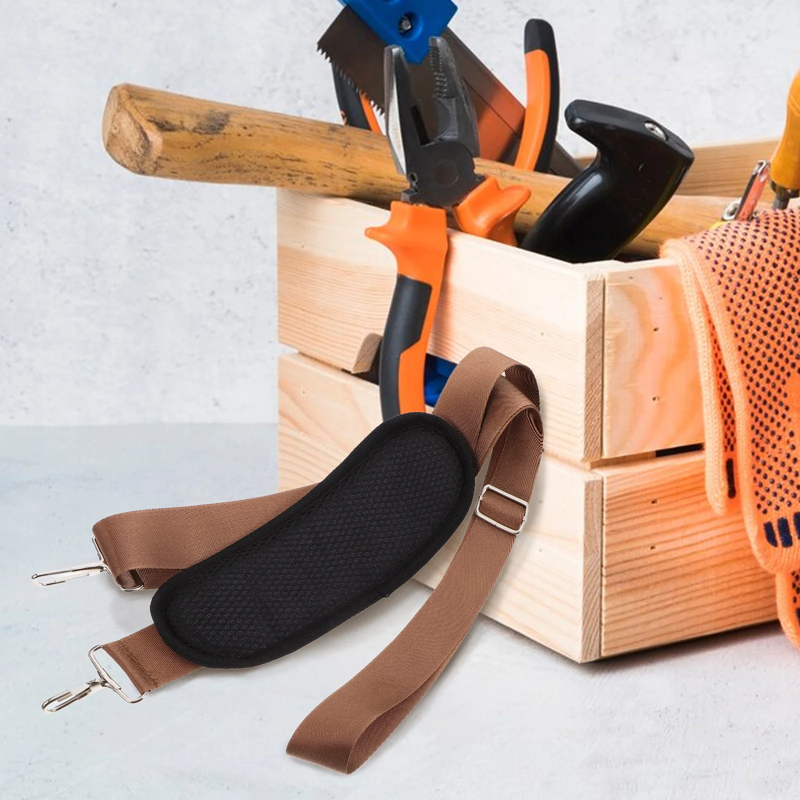 Correa de hombro de nailon ajustable de 58,9 pulgadas, ancha, gruesa, suave, antideslizante, repuesto acolchado, caja de herramientas cruzada, bolso, correa