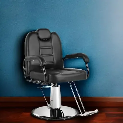 Heavy Duty Hydraulic Reclining Salon Chair Spa Furniture Shampoo Reclining Extra Wider Seat Beauty Hair Salon Equipment(Black)