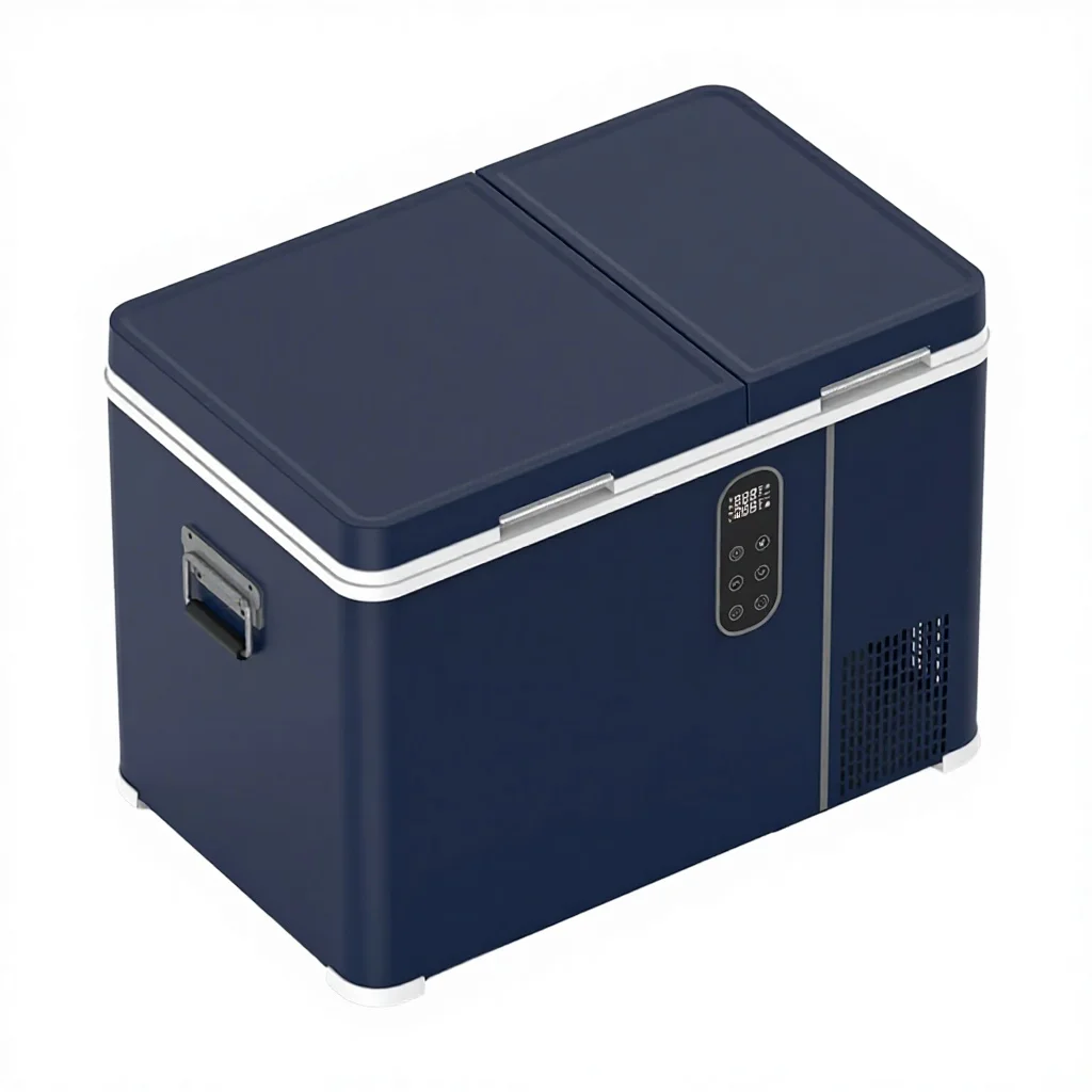 Factory Outlet 12V/24V Compressor Dual-Zone Ice Maker Portable Car Refrigerator 35L/45L/55L LED Display Low Voltage Protection
