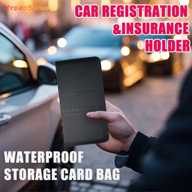 

PU Leather Waterproof and wear-resistant car driver's License, ID Card, insurance document storage card Bag For Easy Access